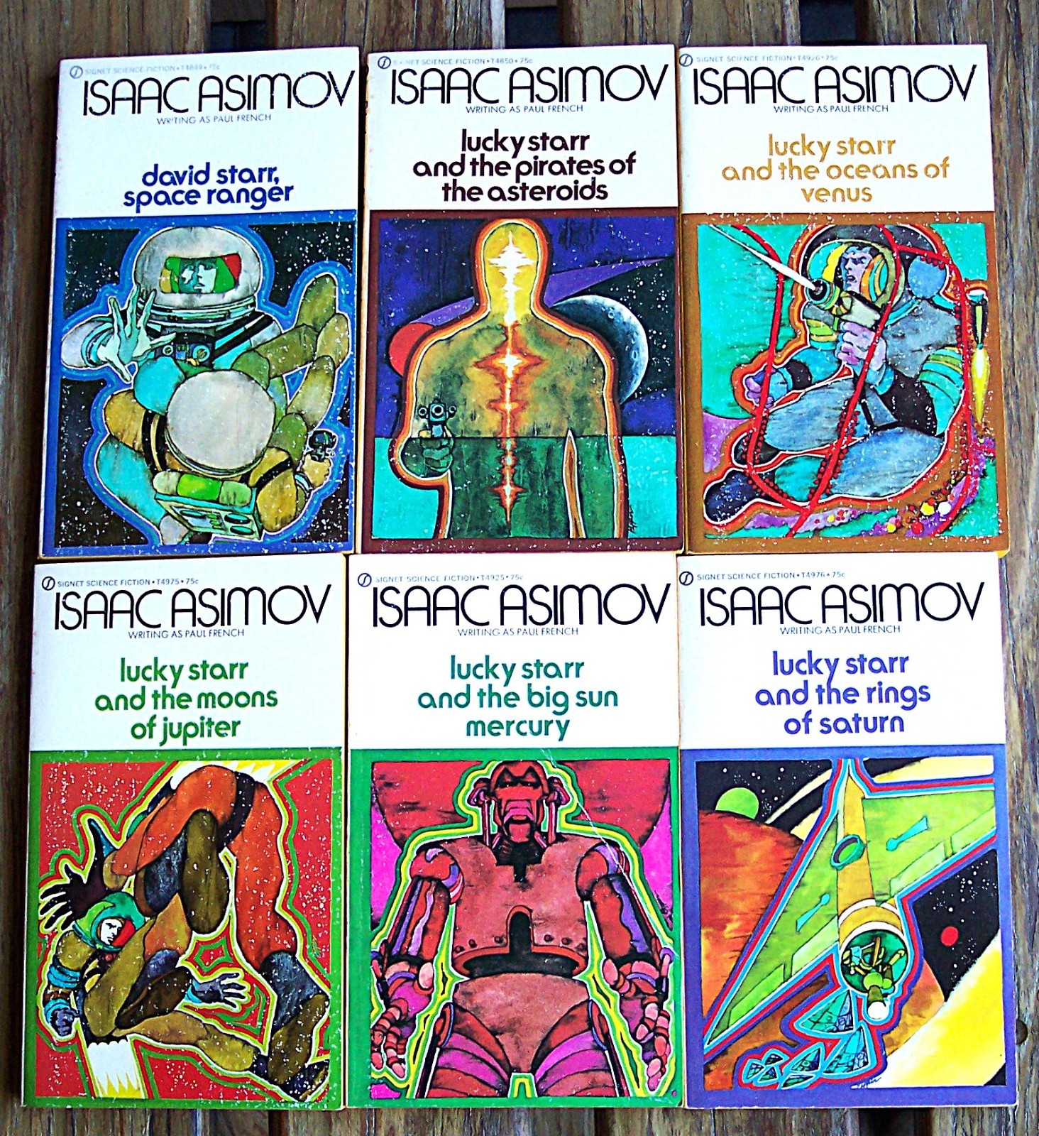 LUCKY STARR 6 Book Boxed Set Isaac Asimov as Paul French 1970s Sci-Fi