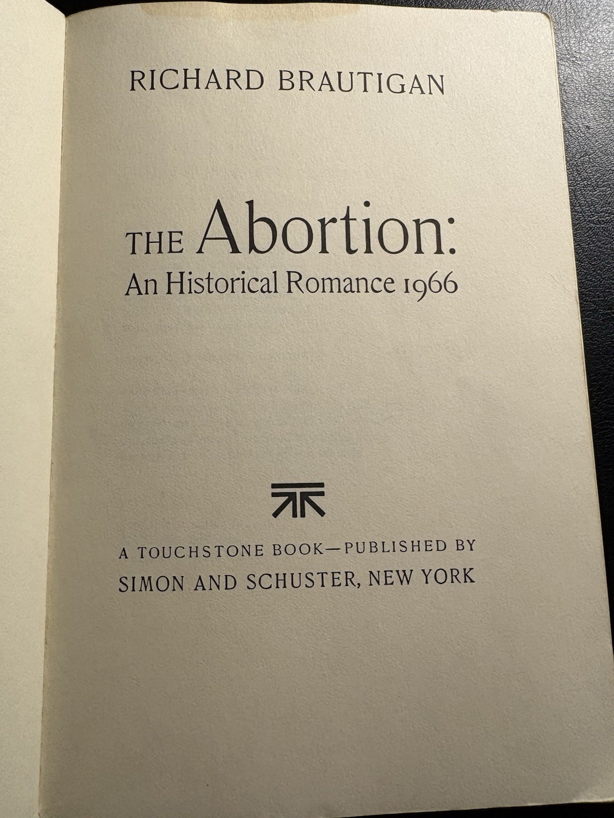 Richard Brautigan The Abortion 1971 Touchstone PB Vintage Counterculture Novel