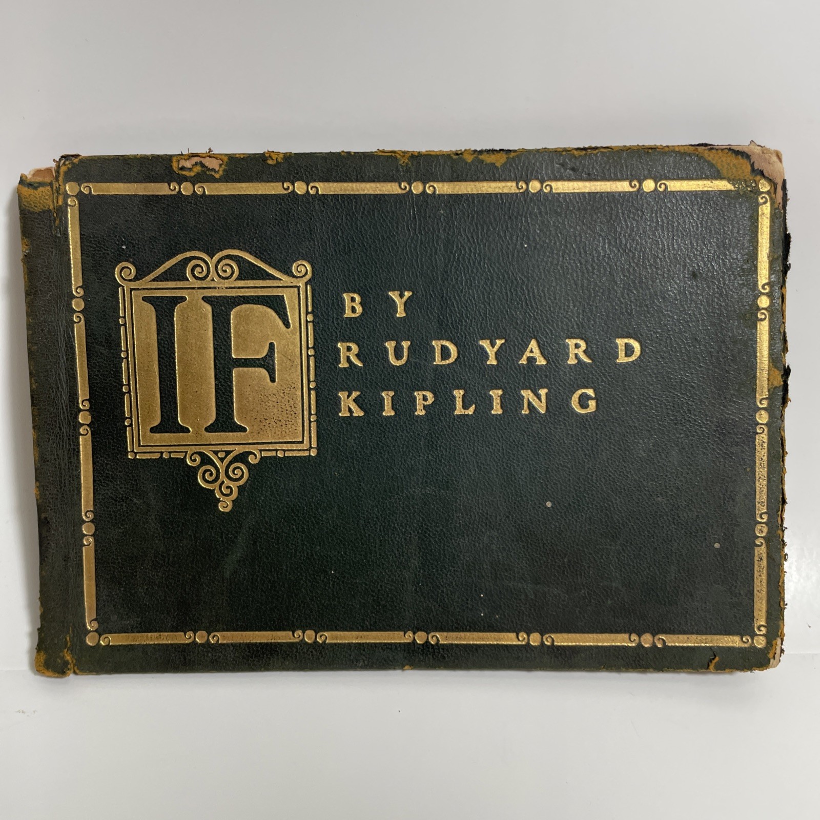 IF Rudyard Kipling Poem Miniature Book Antique Leather Binding 1910