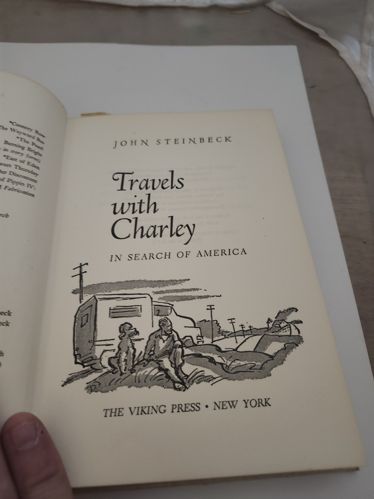Travels with Charley John Steinbeck – 1962 Viking Press – w/ Jacket