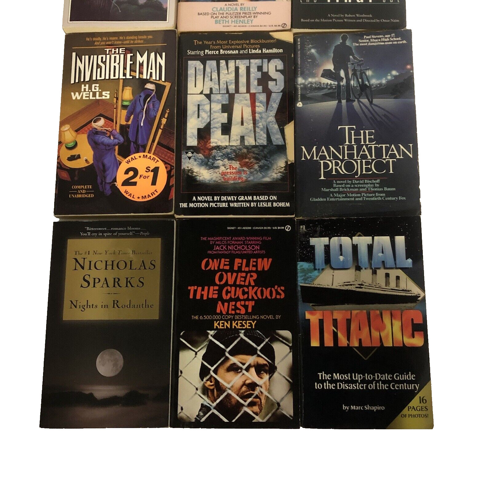 Movie Tie-In’s, Best Seller’s ~ PB Book Lot of 13 ~ Dante’s Peak, H.G. Wells…