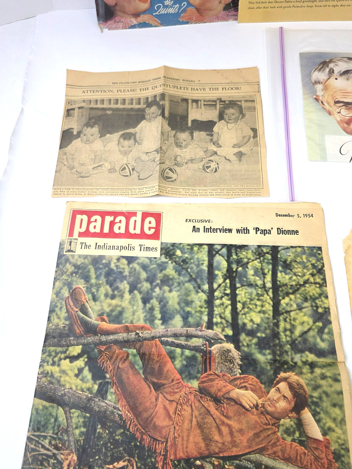 Dionne Quintuplets Original Advertising Lot of 20 Pages Newspapers & Magazines