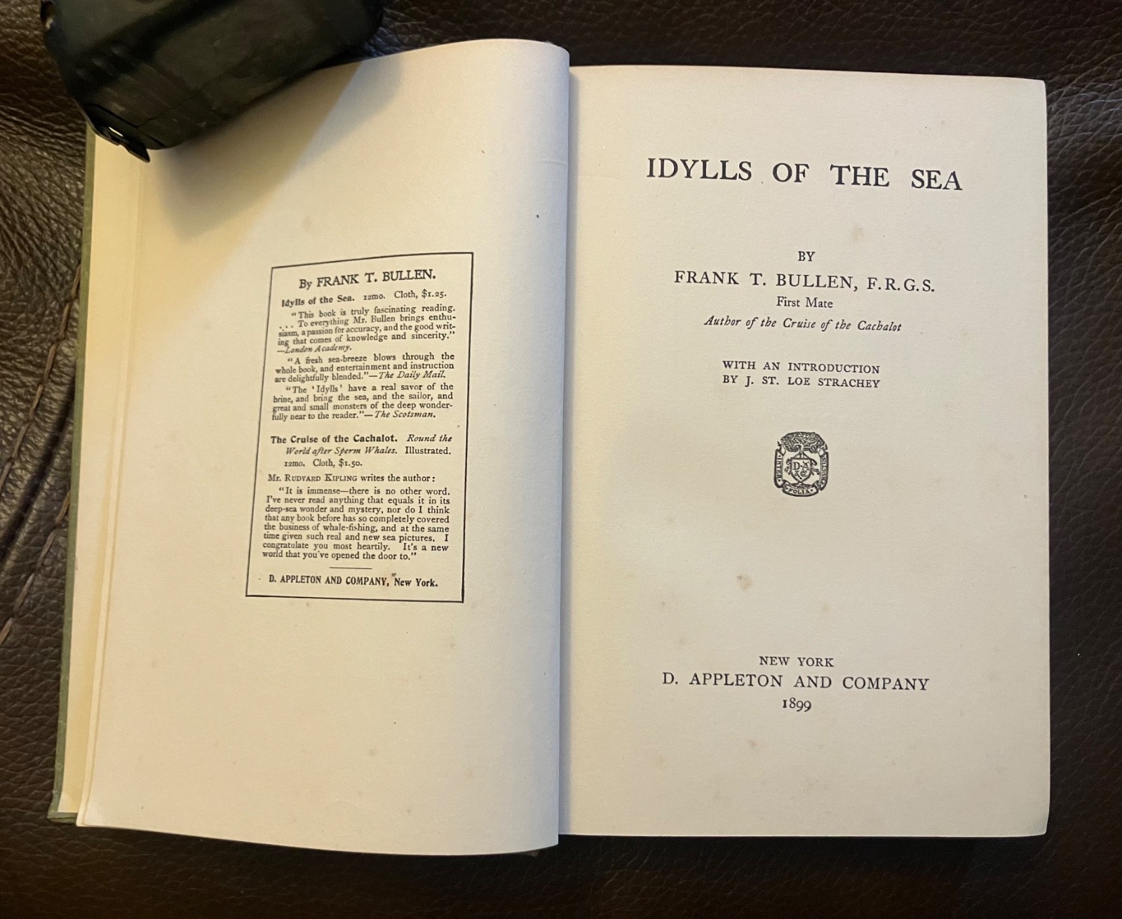 Idylls Of The Sea, F. T. Bullen, D. Appleton And Company 1899, Hardcover