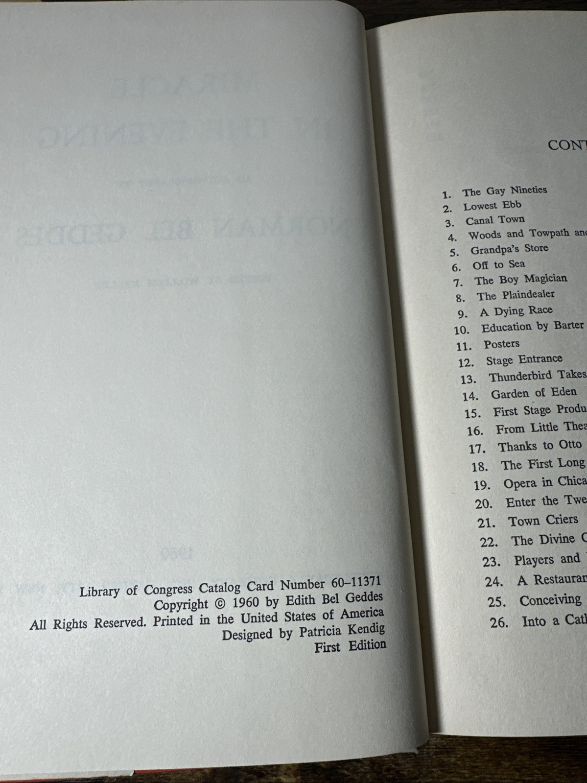 Miracle in the Evening An Autobiography by Norman Bel Geddes / 1st Edition 1960