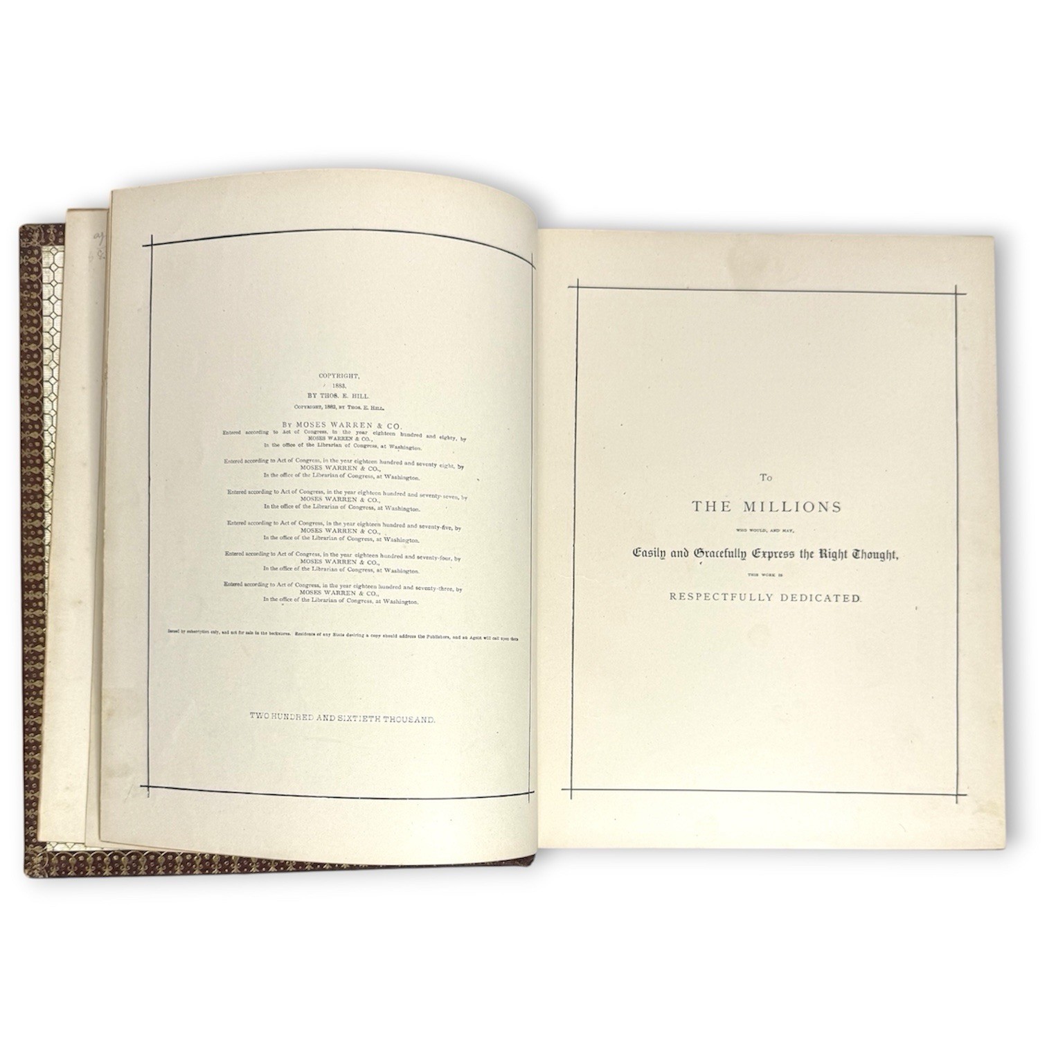 RARE Hill’s Manual Of Social & Business Forms 1884 Premium Embossed Leather Gilt