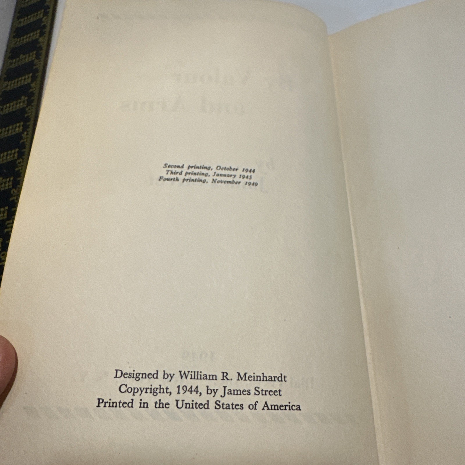 By Valour And Arms by James Street (1949) Dial Press Hardcover 4th Printing