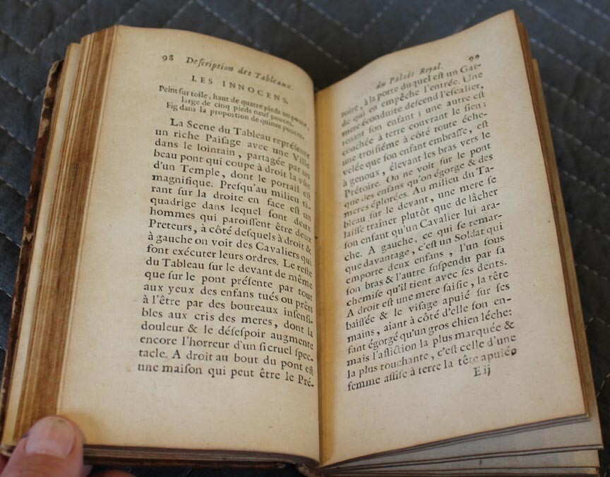 1727 Description of the Paintings Of The French Royal Palace (French Text) RARE