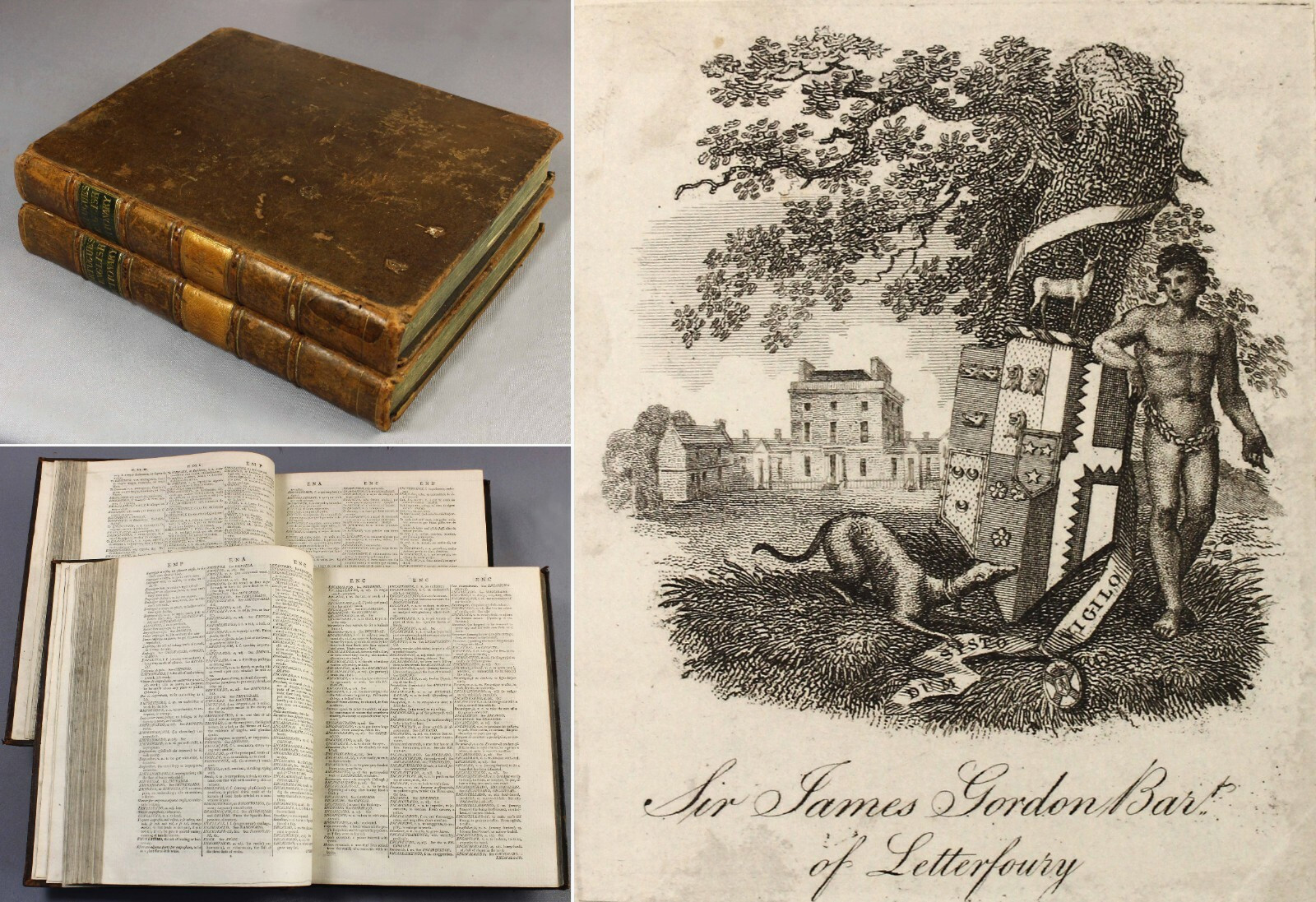 Rare Portuguese English dictionary – 1794 – Longfellow best – Ex Libris Gordon