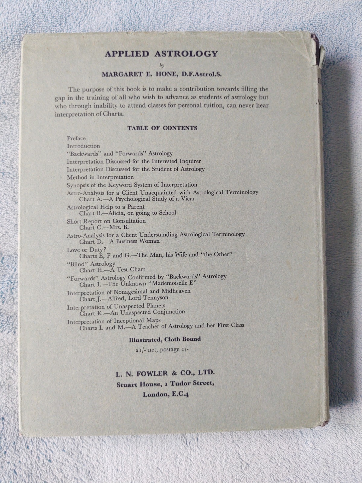 THE MODERN TEXT-BOOK OF ASTROLOGY by Margaret E. Hone 1968 vg