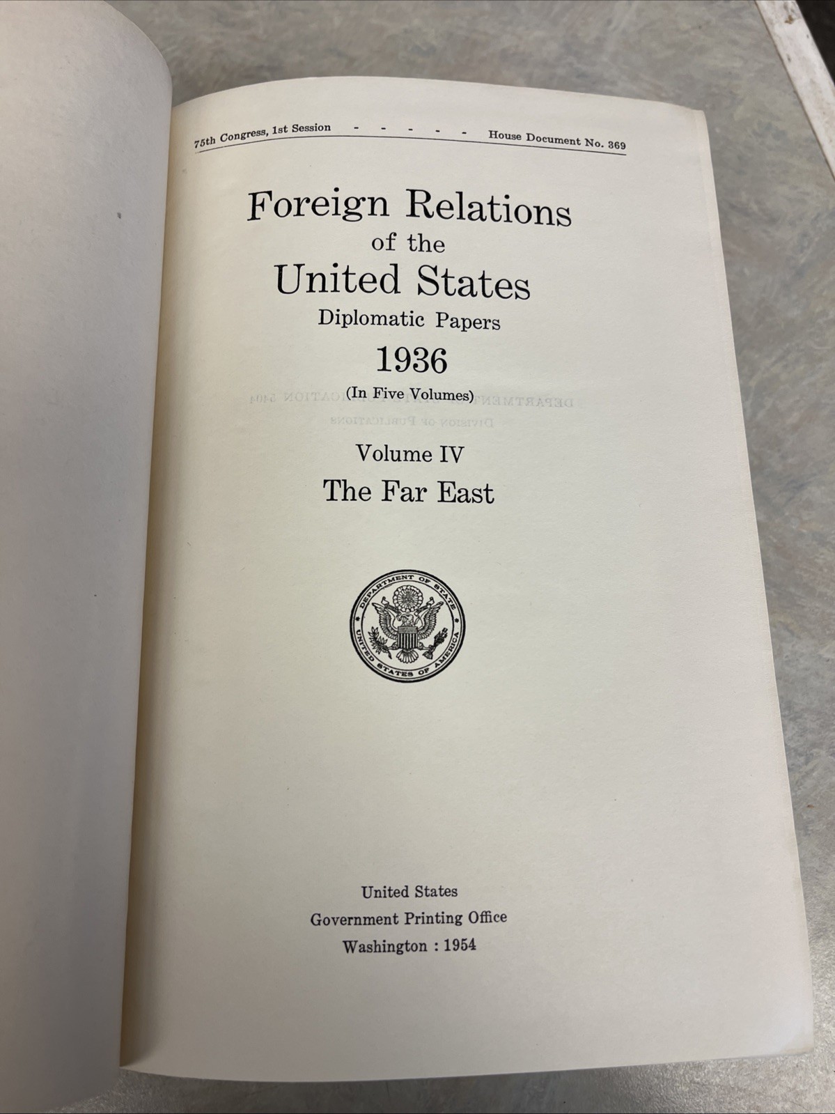 Foreign Relations Of The United States/1936/Vol 4/ Far East