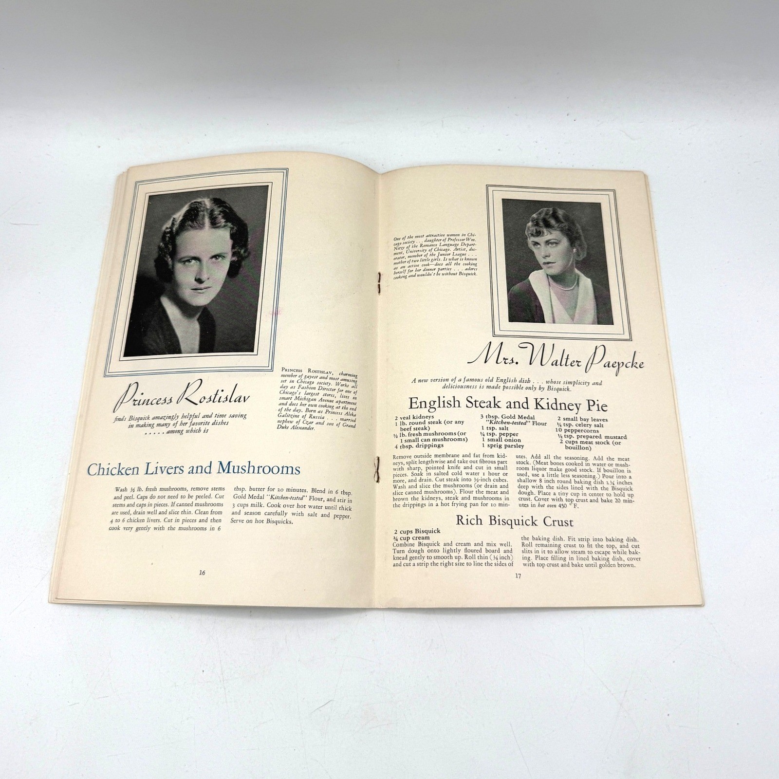 Betty Crocker Bisquick 101 Delicious Creations Booklet 1933 Vintage Movie Stars