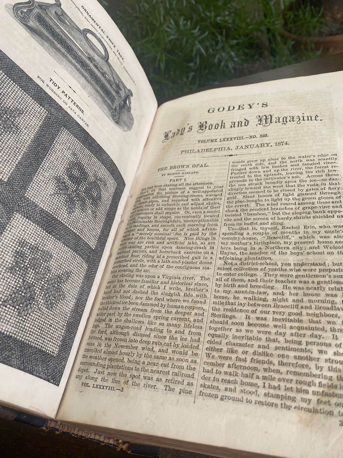 1874 GODEY’S LADY’S BOOK HARDCOVER WOMEN’S FASHION COLOR ENGRAVINGS