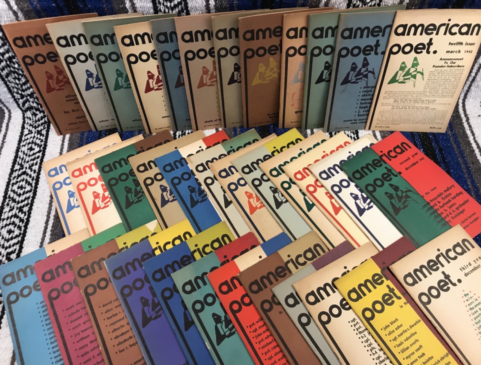 The American Poet – Full Run, magazine, 36 issues, 1941-1943, Sarton, Maurois