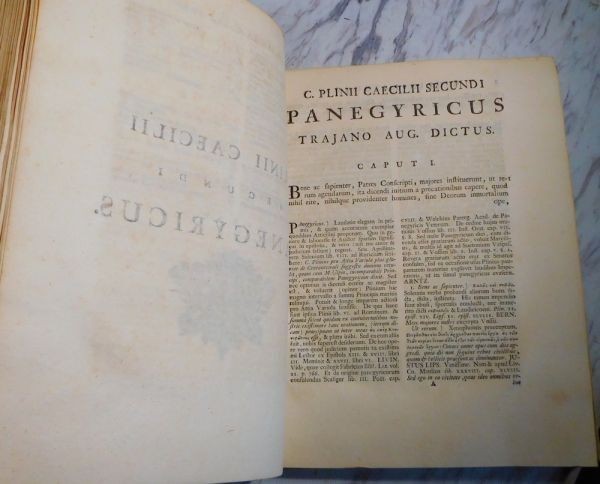 Pliny Secundus “Panegyricus” 1738 Amsterdam Fine Vellum Jesuit Binding Engraving