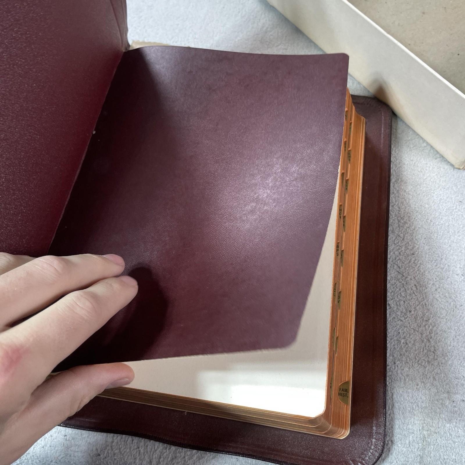 Vintage 1950 Large Holy Bible KJV Good Saviour Tissot Brown Leather Consolidated