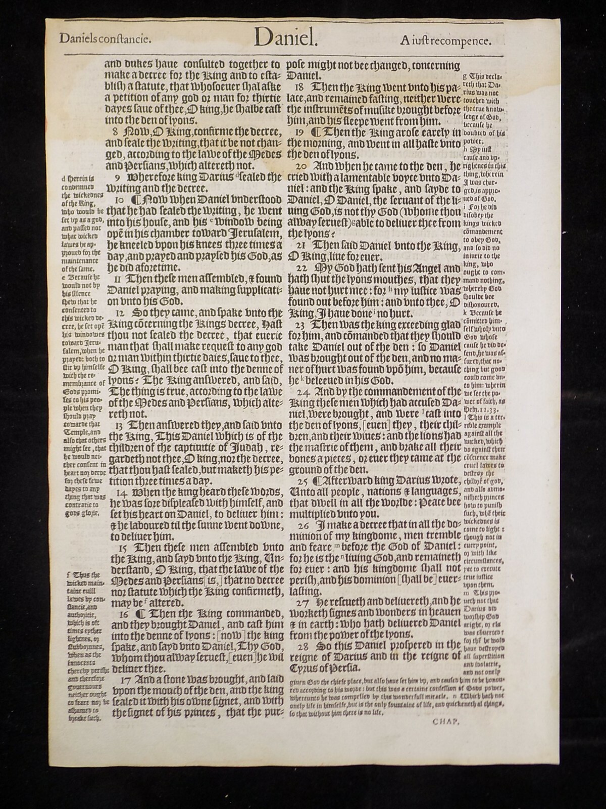 1583 Noblest Geneva Bible Folio- Book of DANIEL- YOU PICK