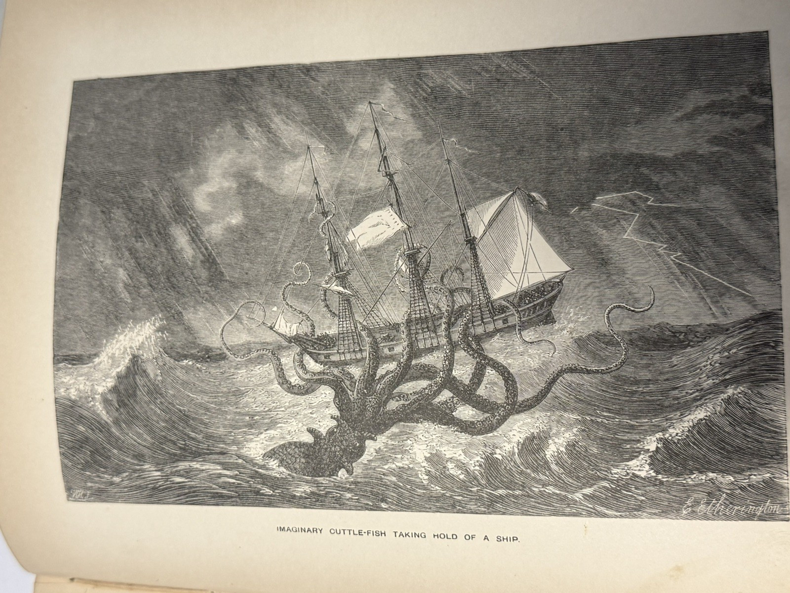 Antique Maritime Book “The Sea and Its Wonders” c.1880s – Ocean Currents Map & A