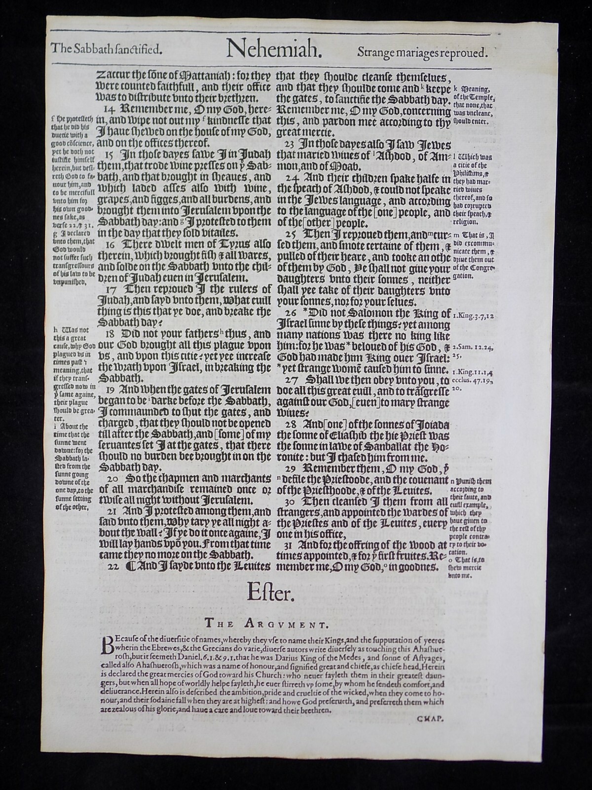 1583 Noblest Geneva Bible Folio- Book of Nehemiah- YOU PICK