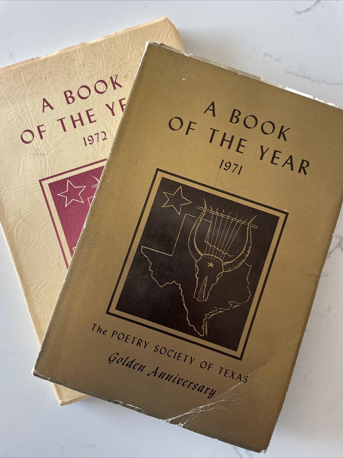 LOT of 2 – The Poetry Society of Texas A Book of the Year 1971/1972 (PB, Golden)