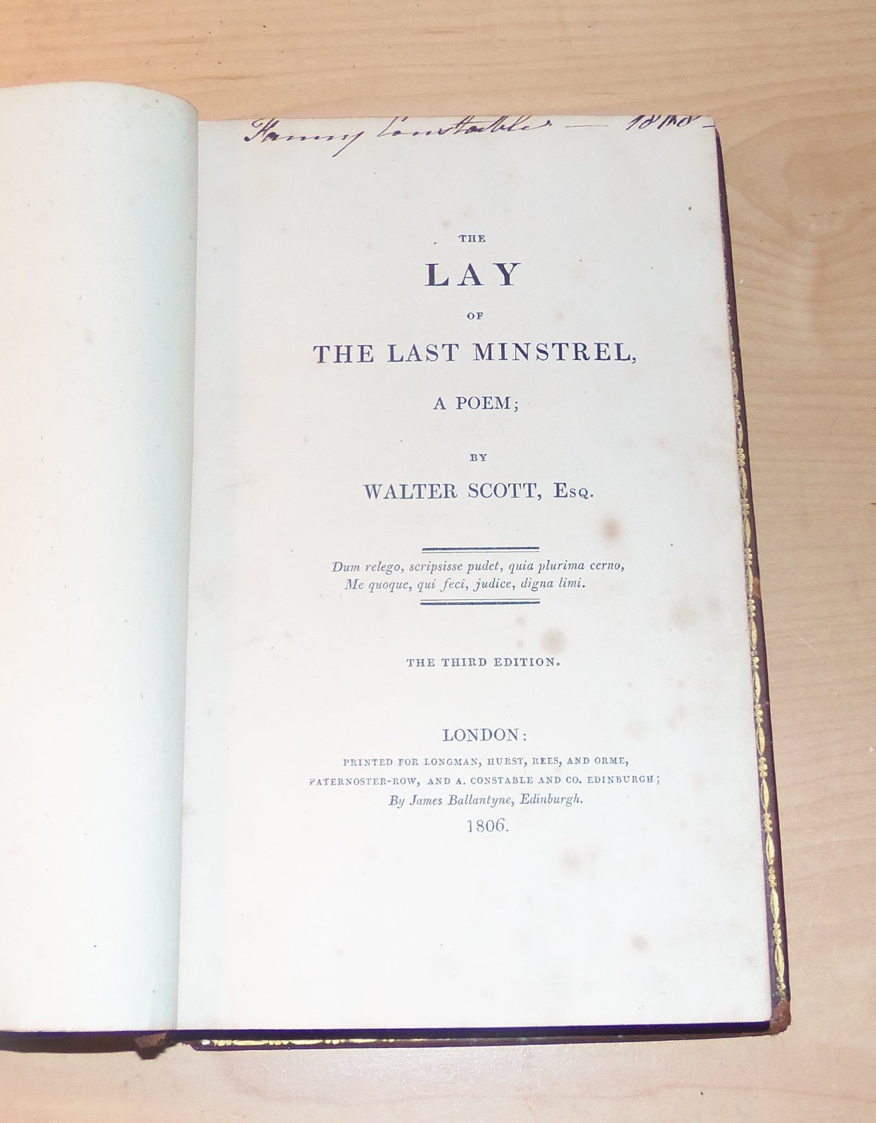 The Lay Of The Last Minstrel A Poem. Walter Scott. 1806