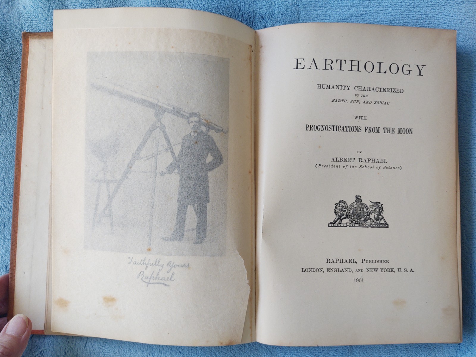 Earthology Humanity Characterized Raphael 1901 Antique Astrology Hardcover Book
