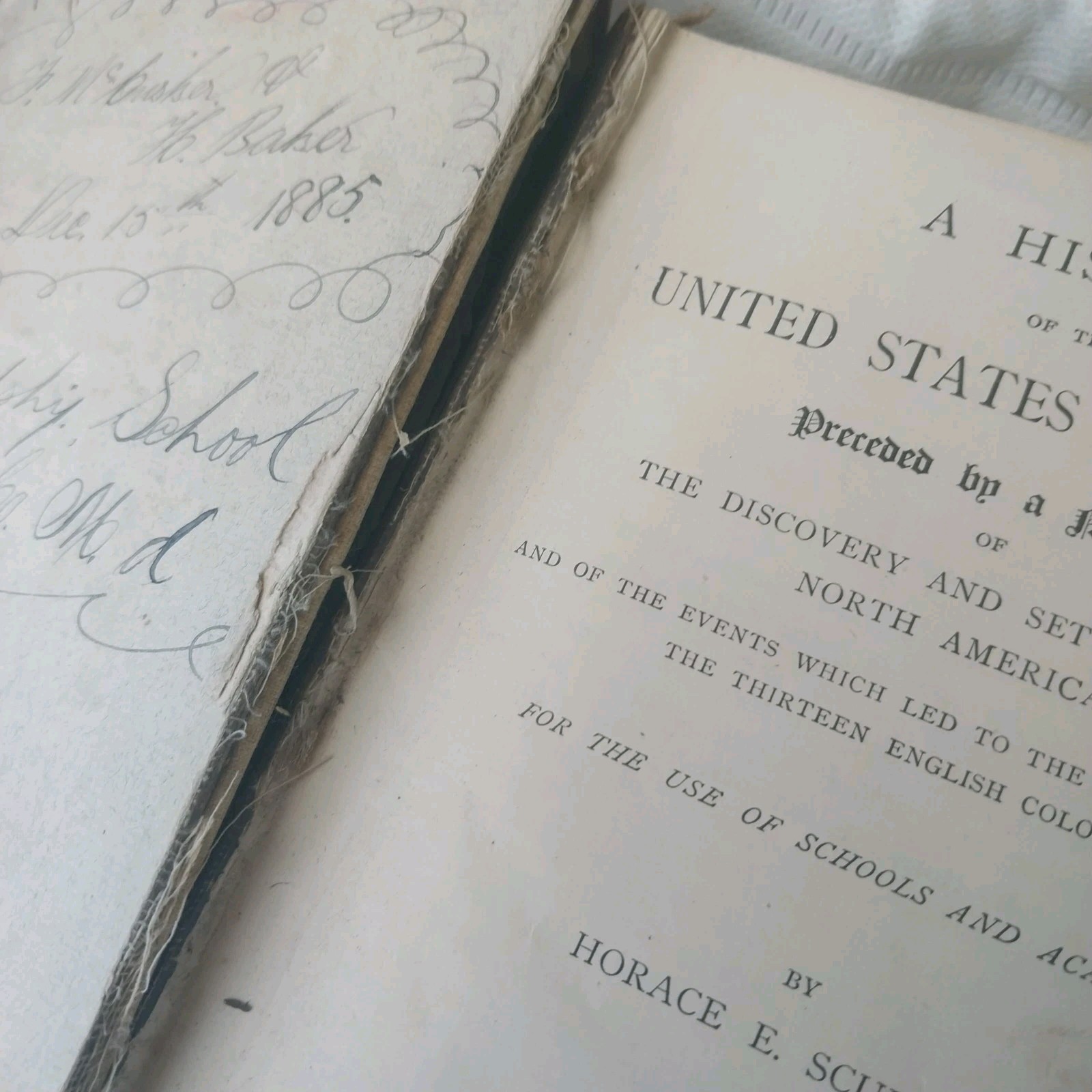 Antique 1885 Scudder’s History of the United States HC School Book J.H. Butler