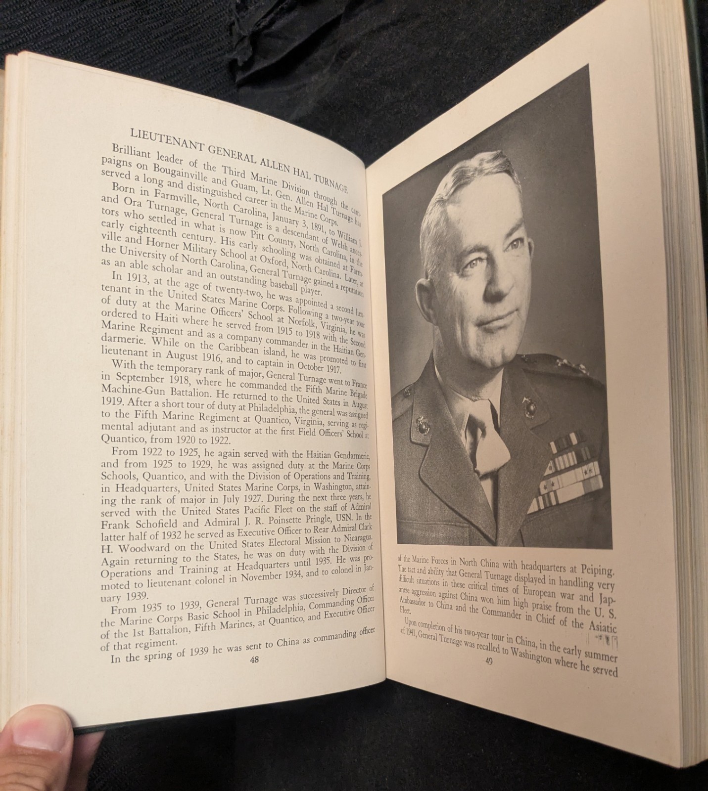 SIGNED BY GENERAL ALLEN HAL TURNAGE The Third Marine Division 1948 First Edition