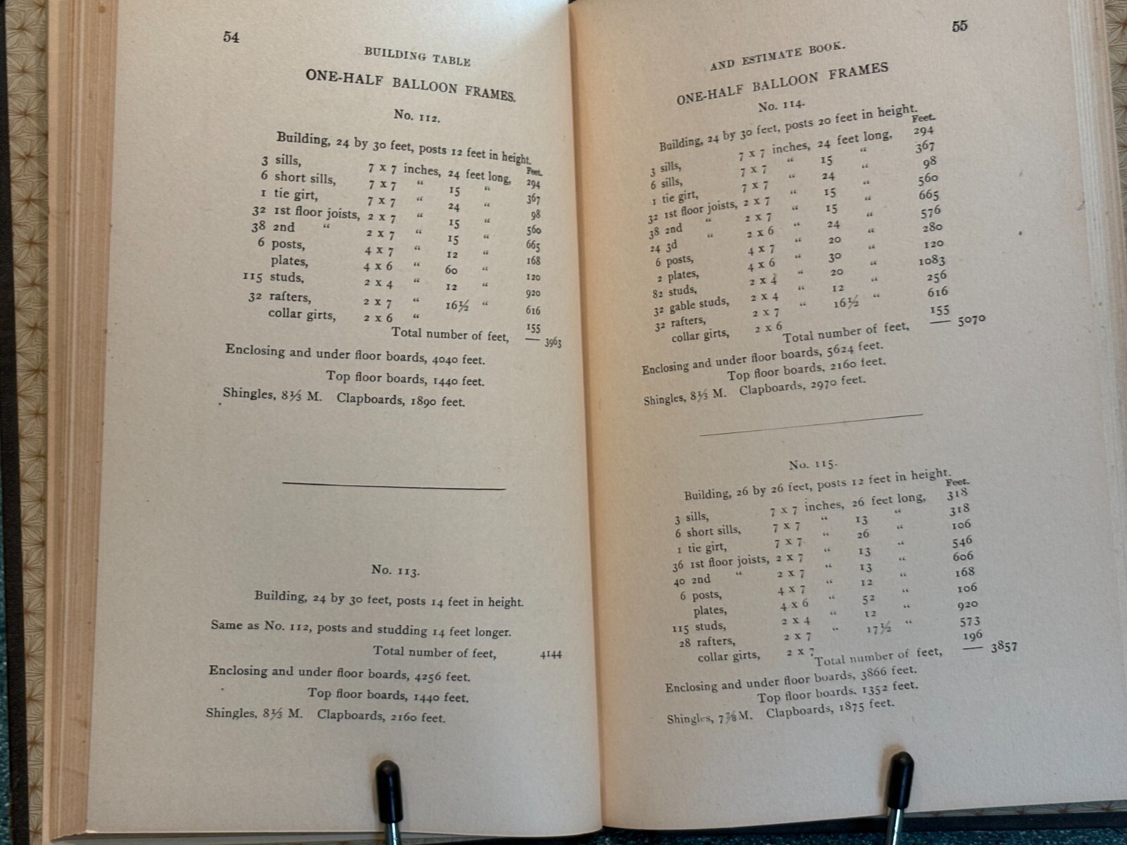 Brown’s Building Table and Estimate Book, L.E. Brown, 1889, great shape, illus.