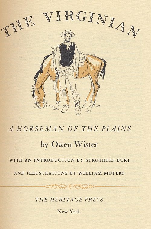 The Virginian Owen Wister Color Illustrations + Slipcase 1951 Heritage Press
