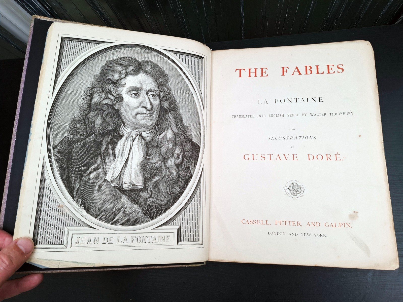 c.1868 – La Fontaine’s Fables / Illustrated by Gustave Doré / Large 4.3 kg / Eng