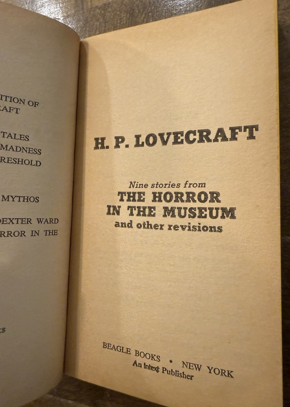 Horror in the Museum PB H. P. Lovecraft Weird Fiction Beagle 1971 1st Printing