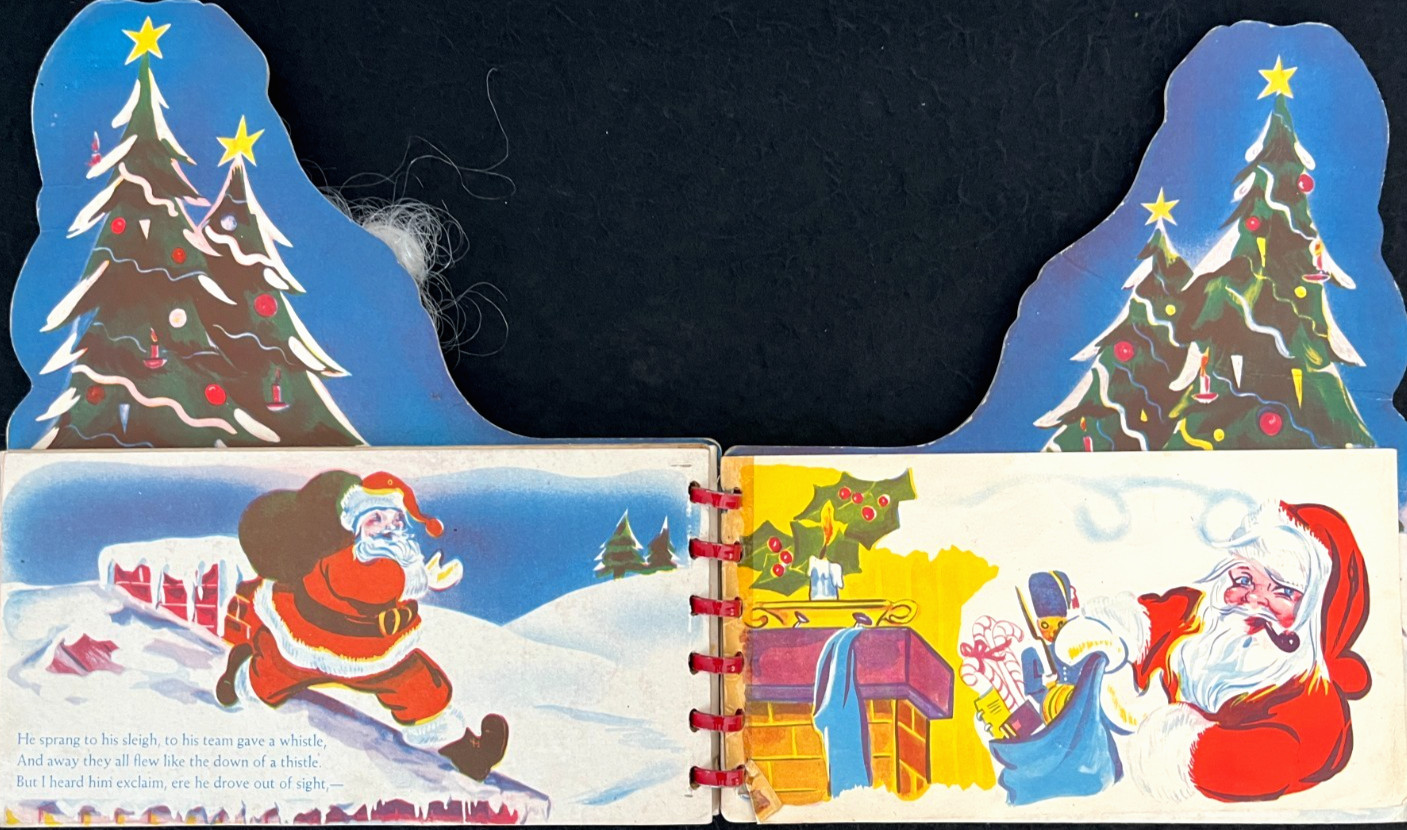 SANTA CLAUS BOOK, Night Before Christmas ~ 1947 children’s Capitol board book