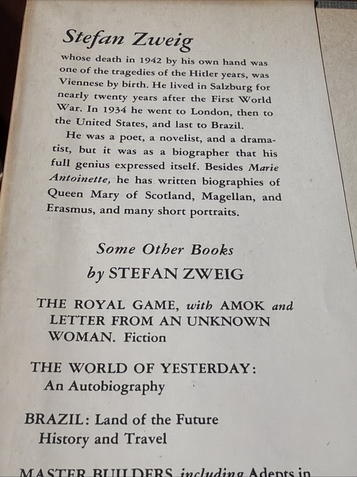 Balzac by Stefan Zweig 1946 HC DJ