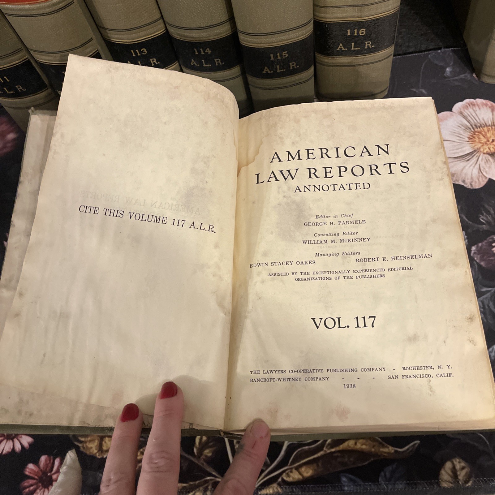 Lot of 9 American Law Reports Annotated 1937 Volumes 111-119 Vintage Ex Lib Law