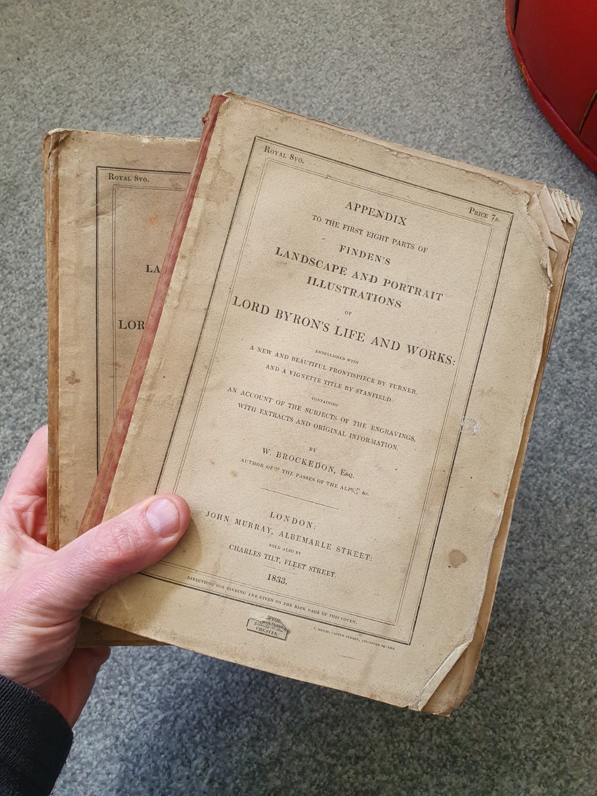 Lord Byron Life & Works Finden’s Landscape Portrait Illustrations 1833 2 vols