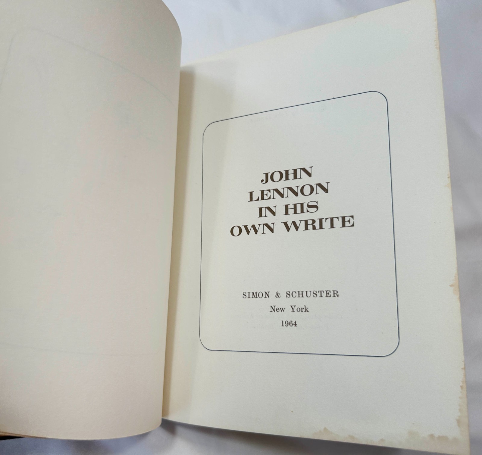 In His Own Write by John Lennon of the Beatles; 1964 First US Edition w/ Label!