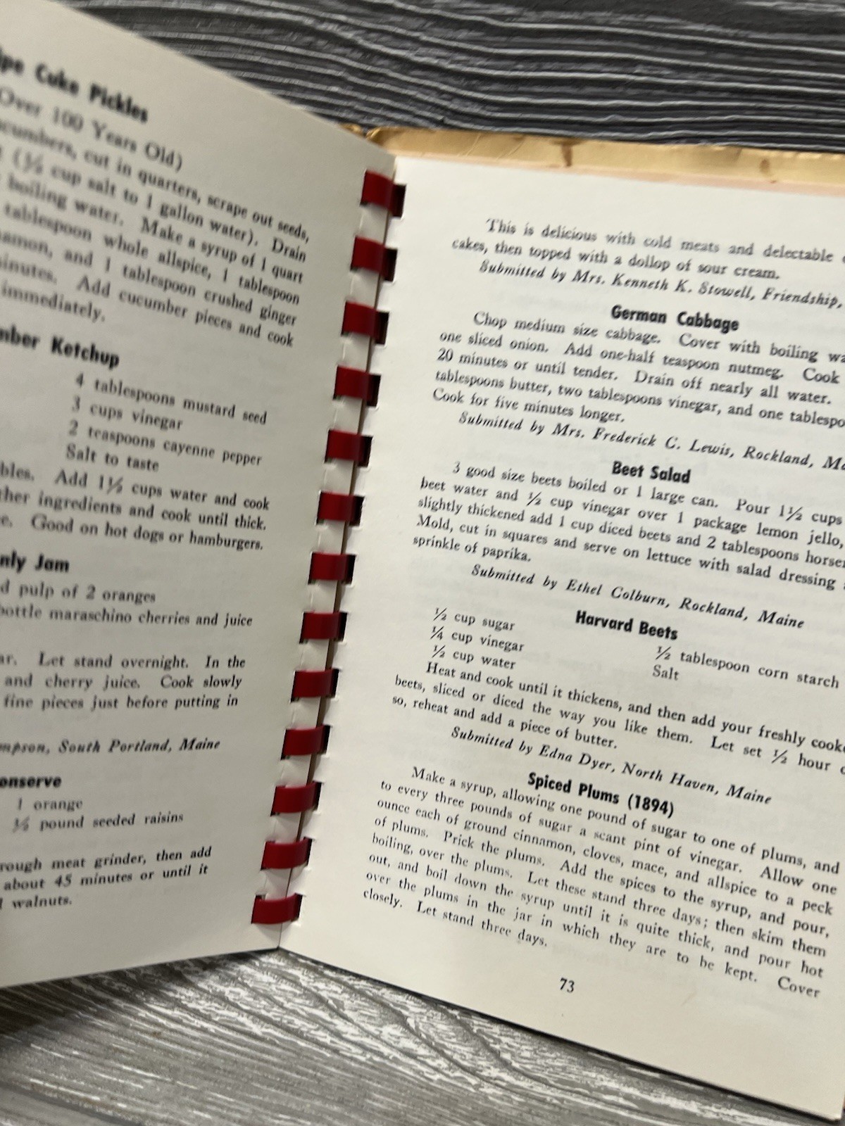 Maine Coastal Cooking Cookbook Recipe Book Vintage 1975 Spiral Paperback