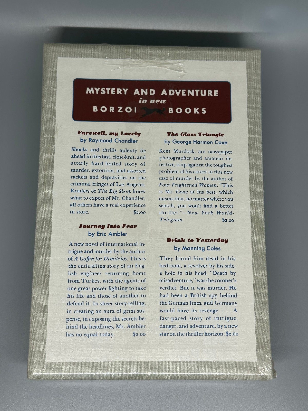 Farewell My Lovely – Chandler, First Edition Library facsimile – NEW/UNOPENED