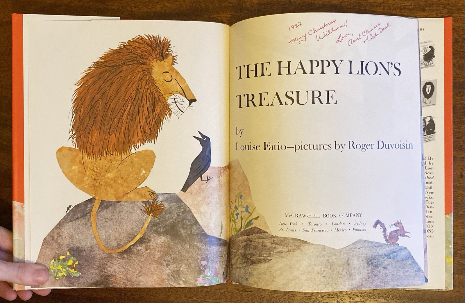 The Happy Lion’s Treasure By Louise Fatio, Roger Duvoisin, Vintage 1970 Ed.