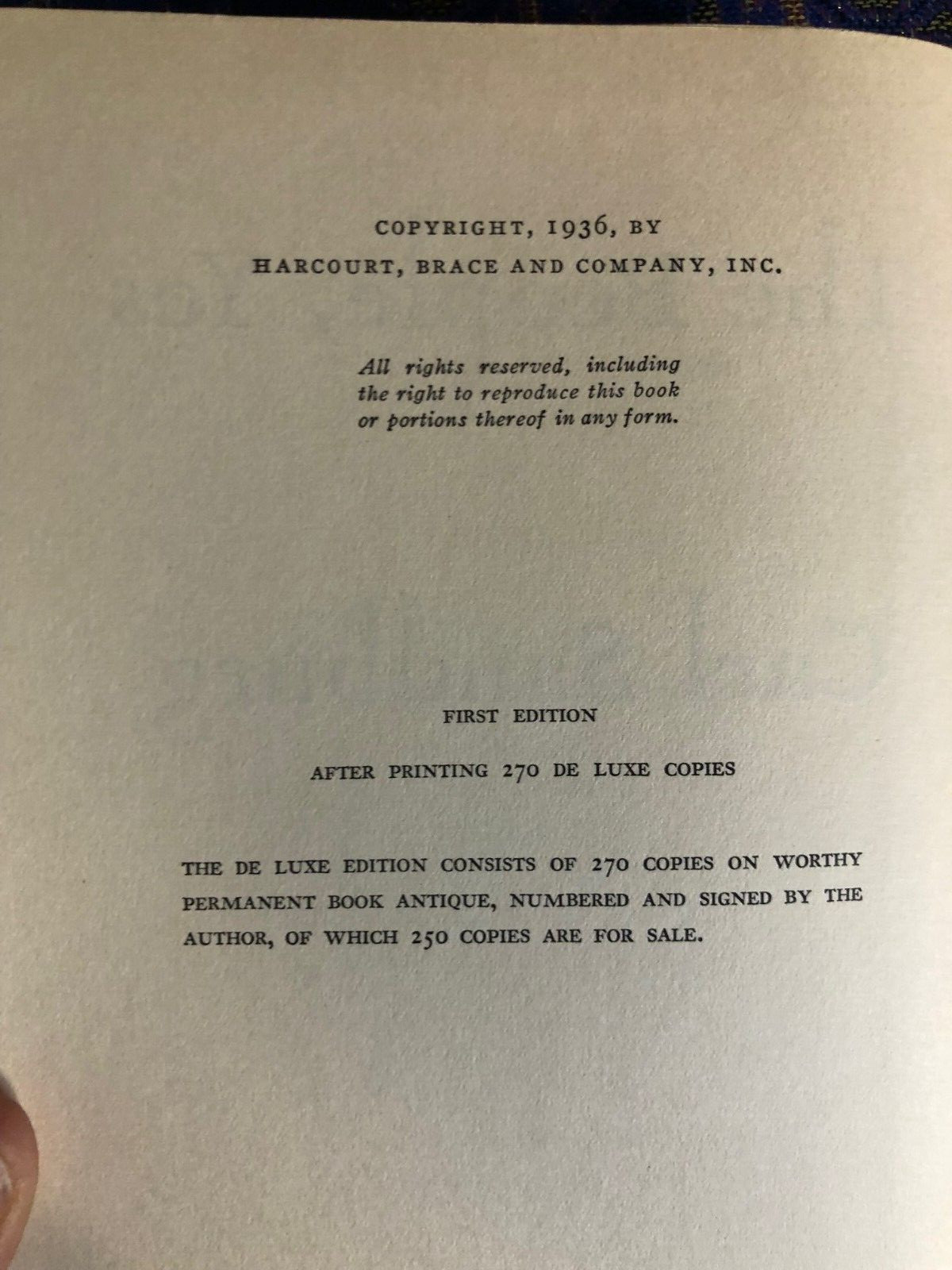 Vintage / CARL SANDBURG / The People Yes / SIGNED 1st EDITION 1936