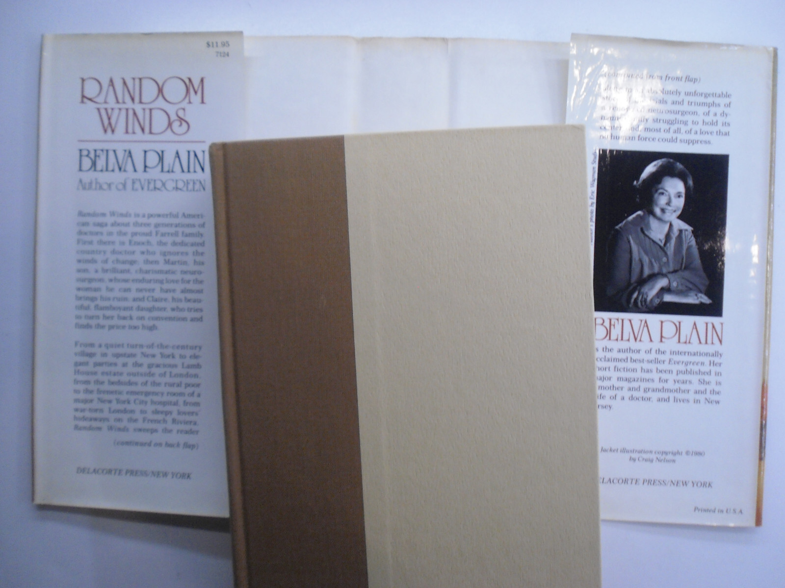 Random Winds, Belva Plain, Signed by Author, 1st Edition, 1980