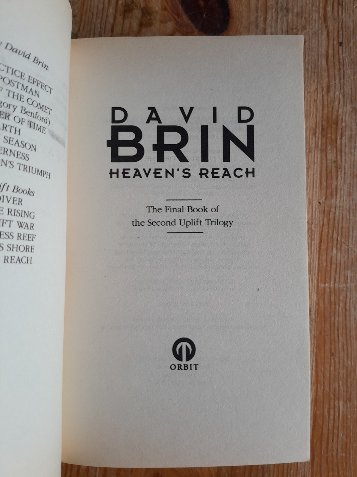 Heaven’s Reach by David Brin – An Uplift Novel – Science Fiction paperback 1999