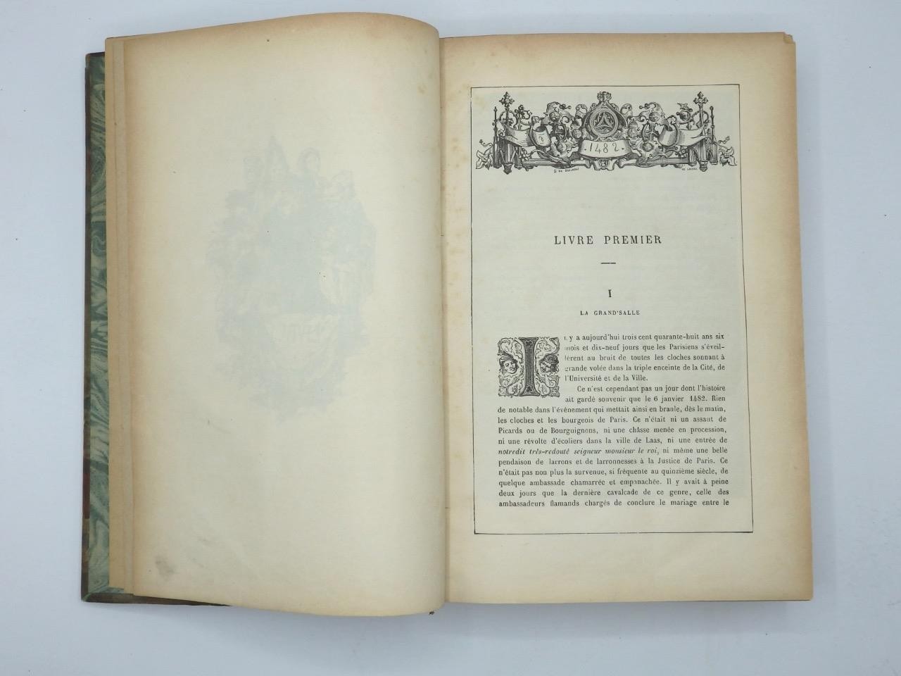 c1880 HUNCHBACK of NOTRE-DAME in FRENCH – Victor Hugo VERY CLEAN Leather Binding