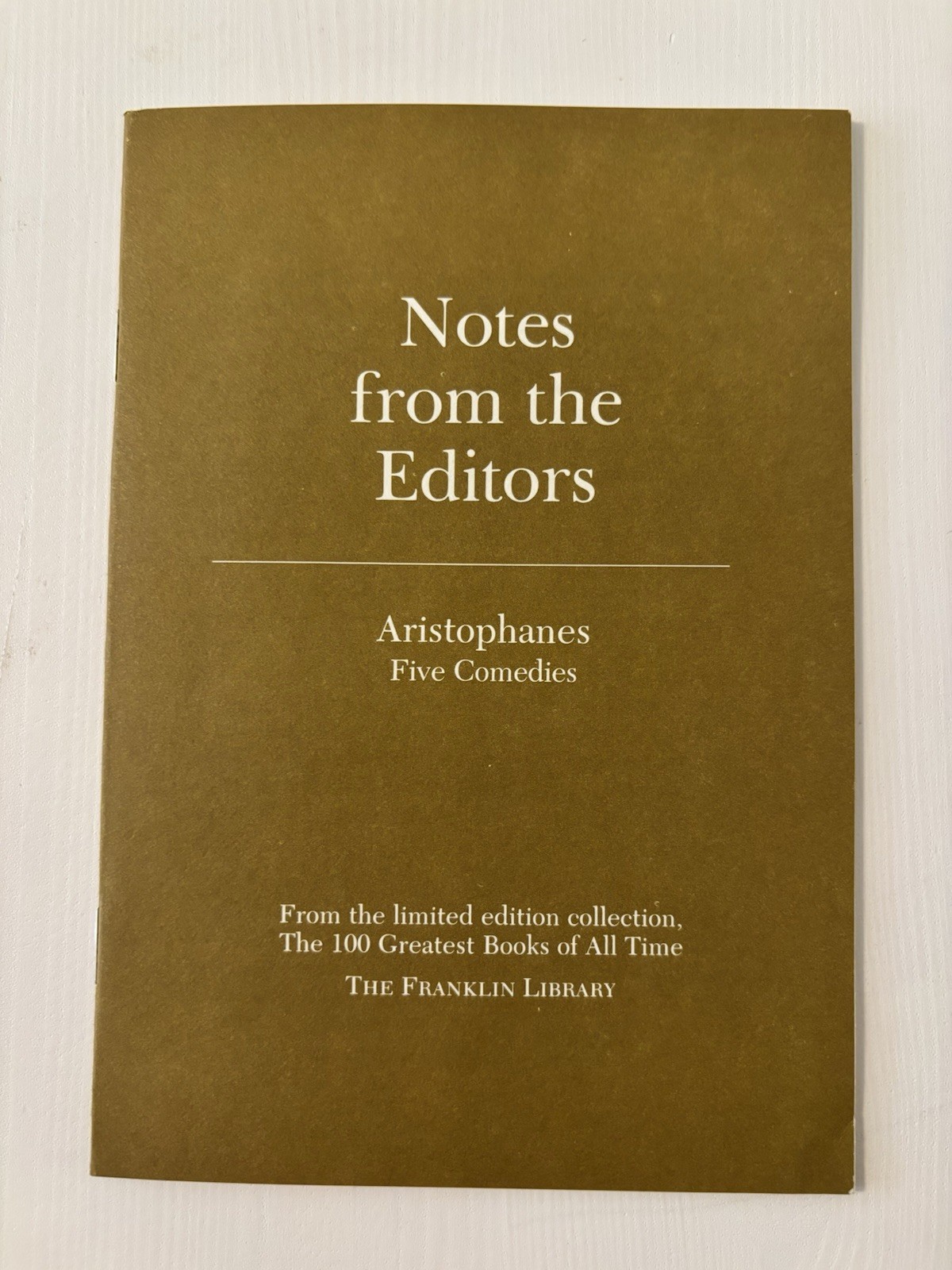 Franklin Library Aristophanes Five Comedies FINE Leather Ancient Greek Plays