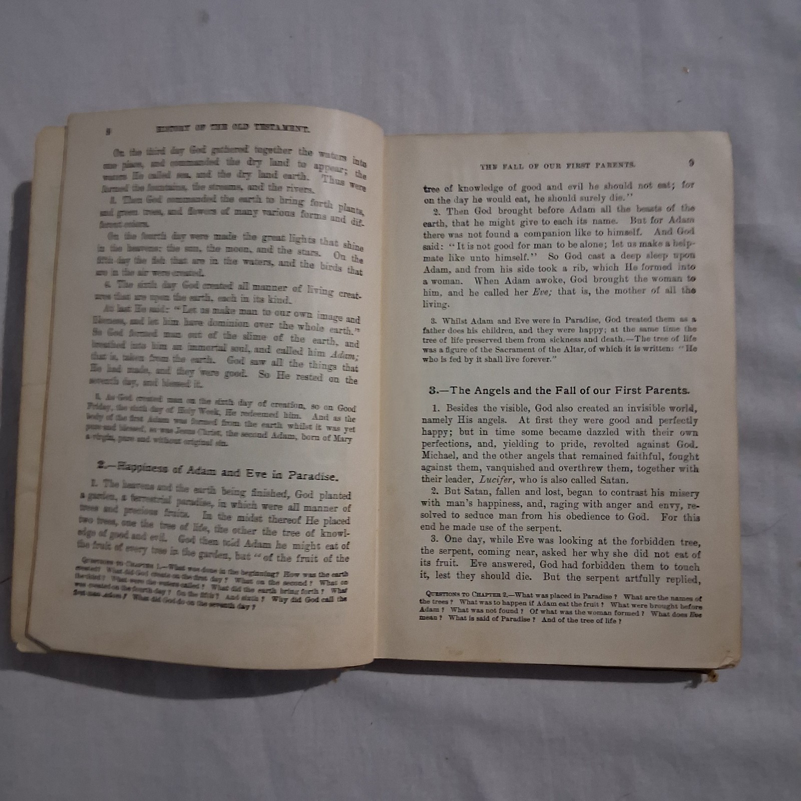 Antq Bible History 1904 Benziger Brothers Old & New Testament + Church History