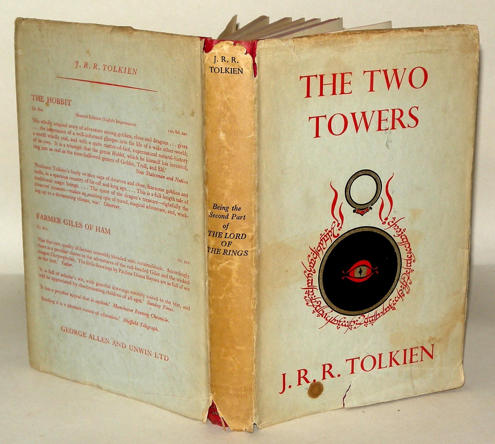 The Two Towers Tolkien 1957 1st Ed 5th Imp HB DJ Allen & Unwin