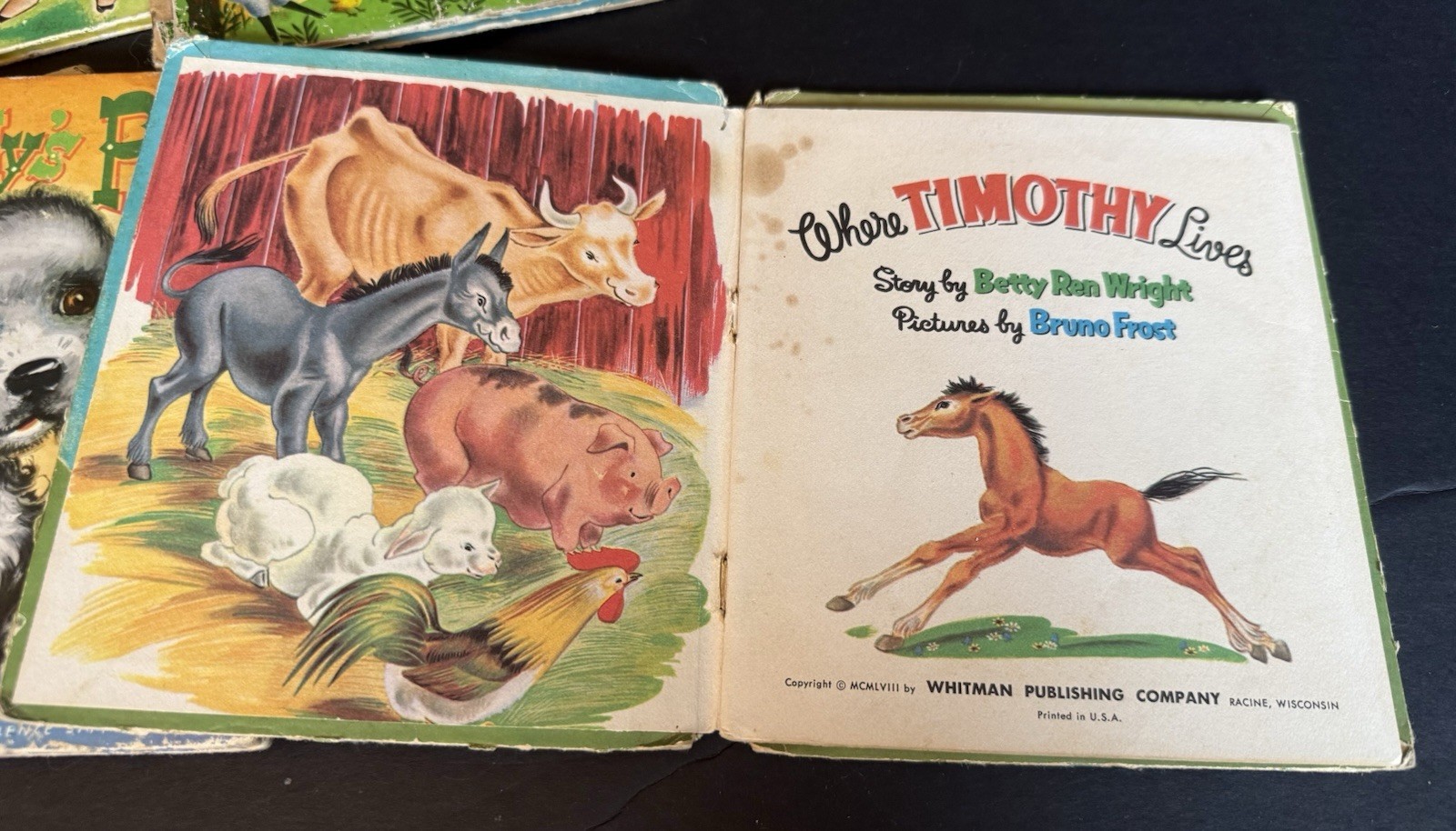 Lot of 8 Vintage 1950’s-60’s WHITMAN Tell-A-Tale Children’s Animal Books