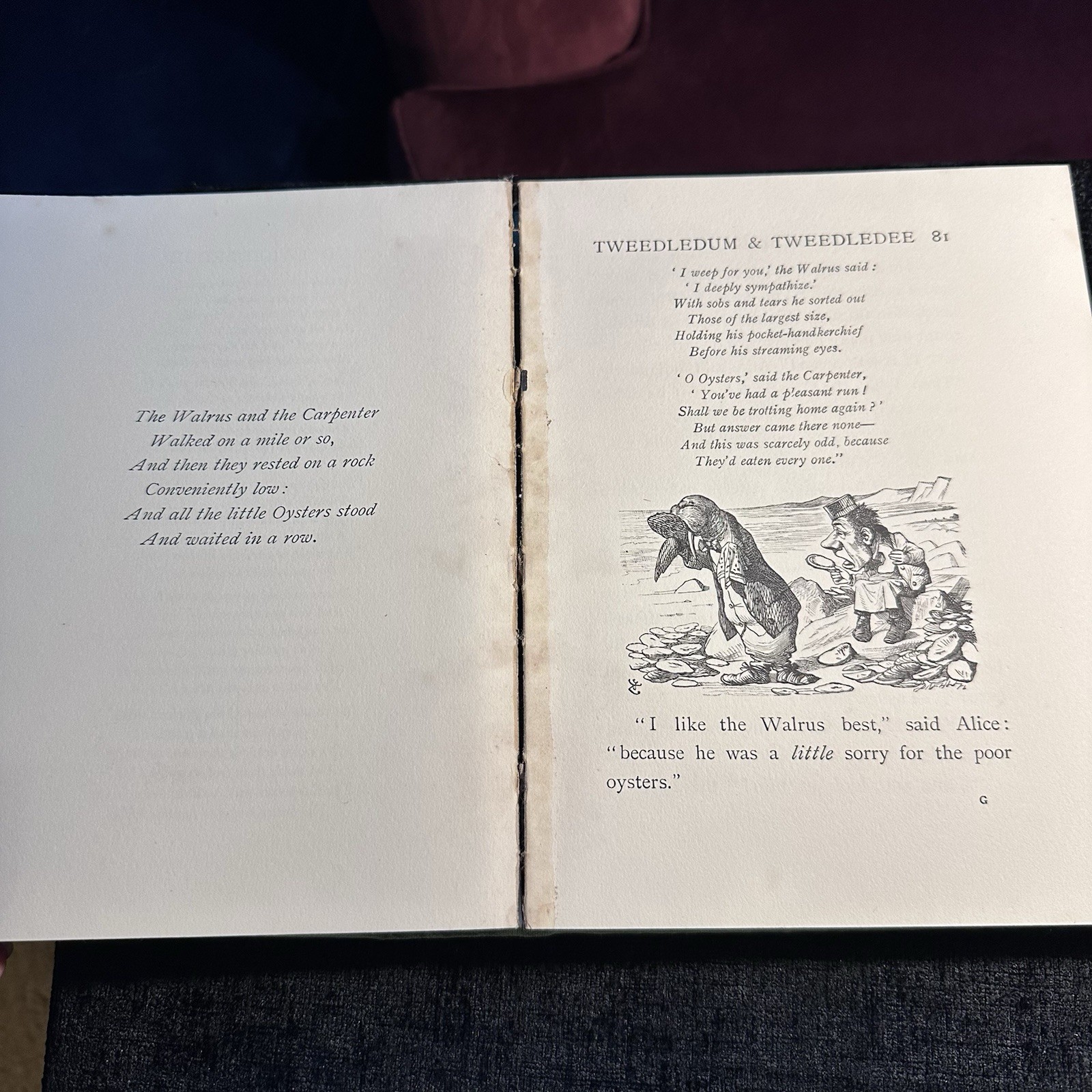 1934 Through The Looking Glass Lewis Carroll Macmillan Hardback SPARES REPAIR