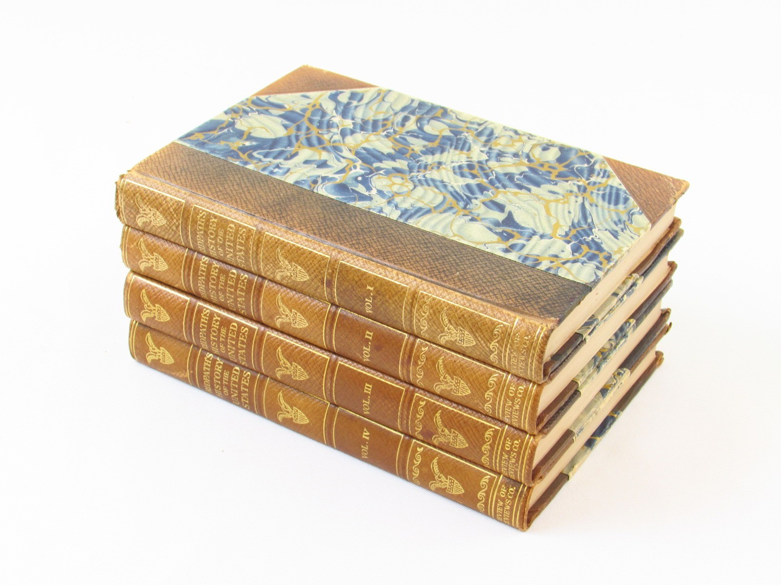 Ridpath’s History of The United States 1911 American Book Co. 4-Vol Set Leather