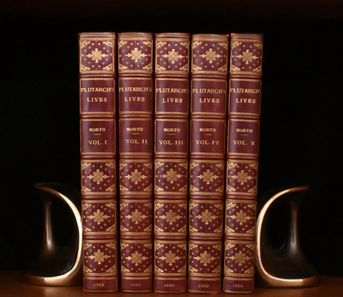 The Lives of Plutarch Nonesuch Press Five Volumes in a Fine Leather Binding